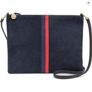 NWOT Clare V Sac Bretelle Crossbody Bag Perforated Suede Navy Blue